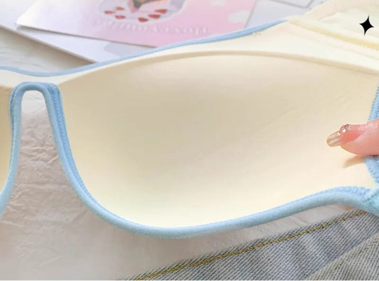 Women’s Seamless One-Piece Wire-Free Lingerie, Contrast Stripe Bra