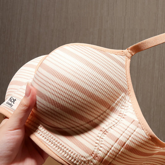 Women’s Seamless One-Piece Wire-Free Lingerie, Contrast Stripe Bra