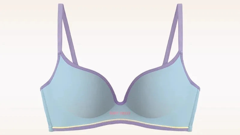 Women’s Seamless One-Piece Wire-Free Lingerie, Contrast Stripe Bra