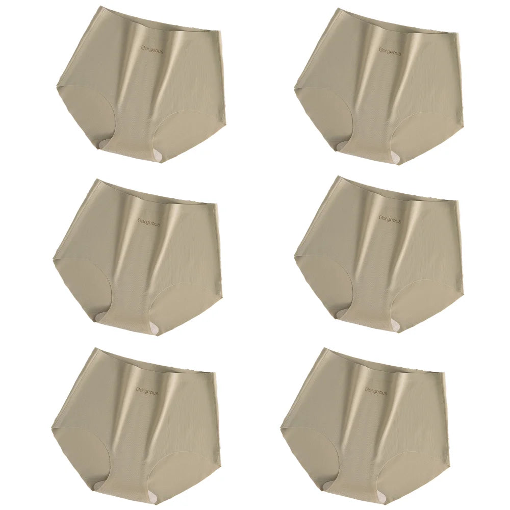 6pcs Invisible Panties Women Seamless Sports Briefs Female Underpants Ultra-thin Underwear High Rise Solid Comfy Panties