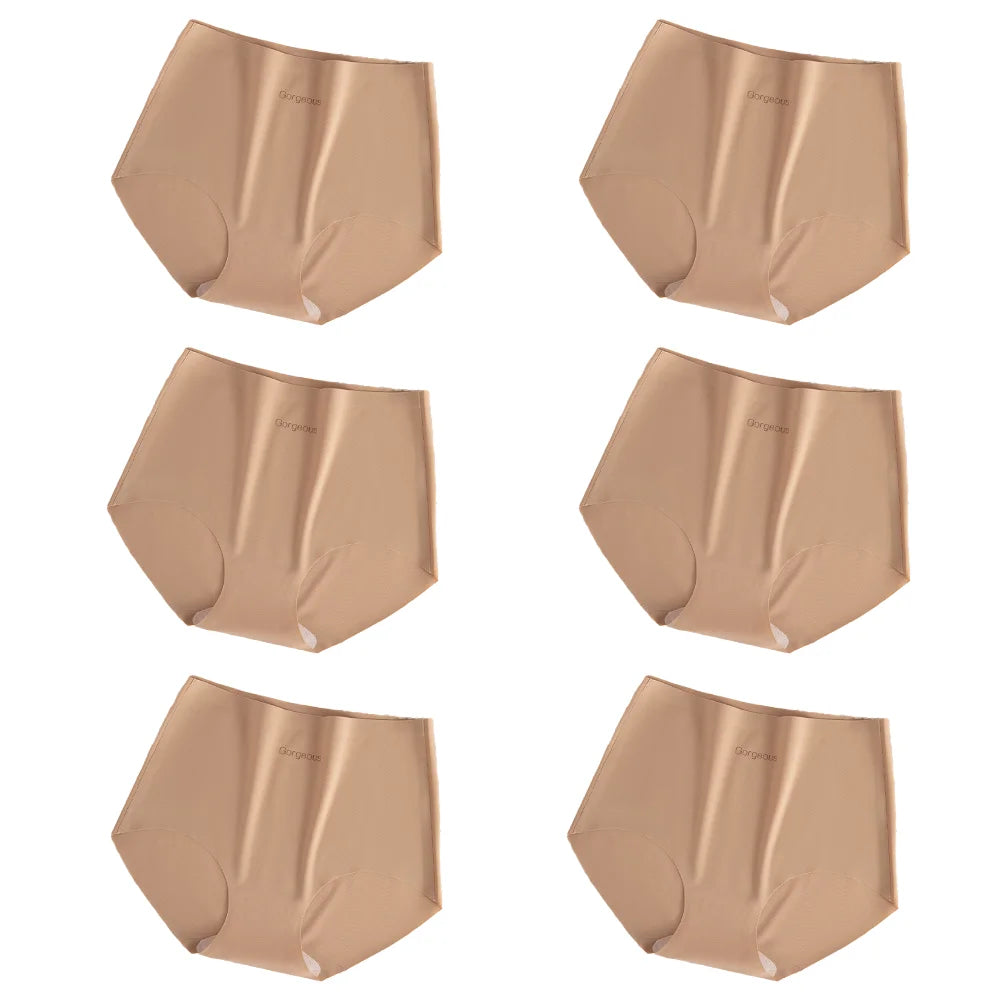 6pcs Invisible Panties Women Seamless Sports Briefs Female Underpants Ultra-thin Underwear High Rise Solid Comfy Panties