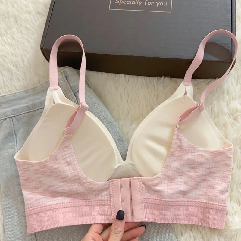 New Flat-chested Adjustable Underwear For Girls With Expanded Breasts, Small Breasts, Gathered Waist, Slim Sexy Bra