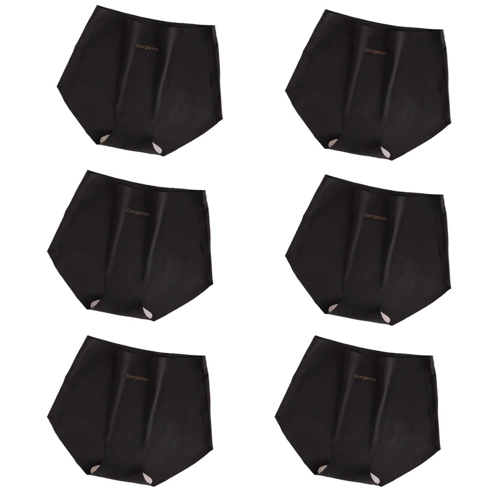 6pcs Invisible Panties Women Seamless Sports Briefs Female Underpants Ultra-thin Underwear High Rise Solid Comfy Panties