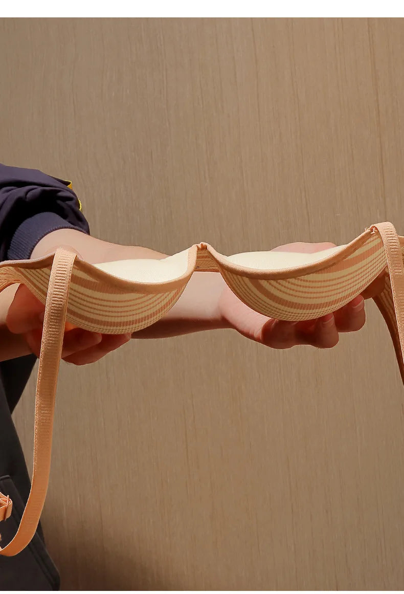 Women’s Seamless One-Piece Wire-Free Lingerie, Contrast Stripe Bra