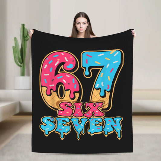 Six Seven Ice Cream Drip Meme 67 Blanket
