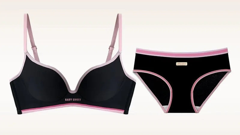 Women’s Seamless One-Piece Wire-Free Lingerie, Contrast Stripe Bra