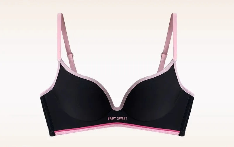 Women’s Seamless One-Piece Wire-Free Lingerie, Contrast Stripe Bra