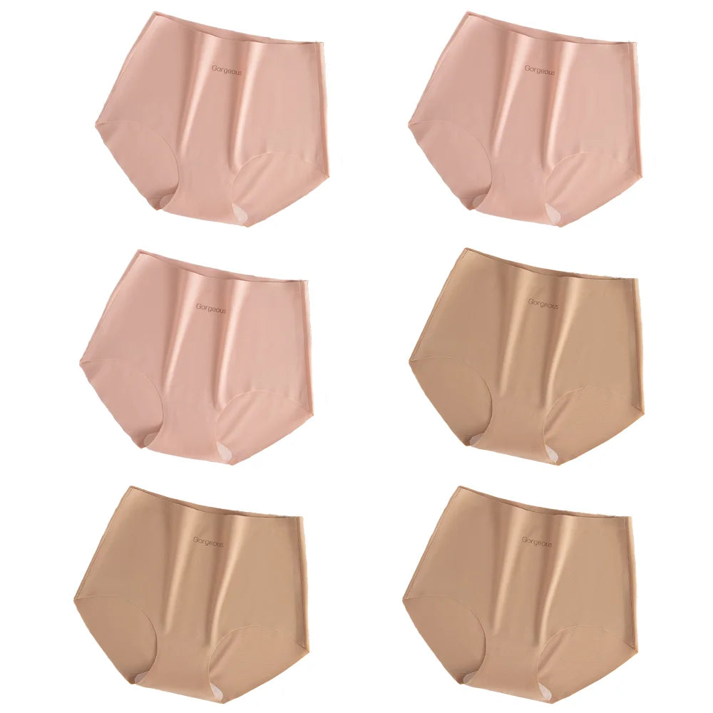 6pcs Invisible Panties Women Seamless Sports Briefs Female Underpants Ultra-thin Underwear High Rise Solid Comfy Panties