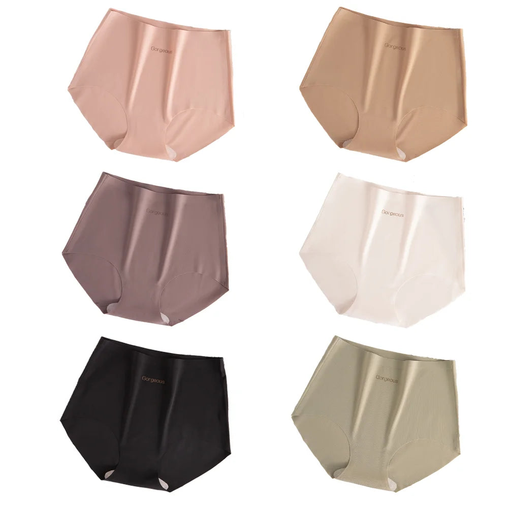 6pcs Invisible Panties Women Seamless Sports Briefs Female Underpants Ultra-thin Underwear High Rise Solid Comfy Panties