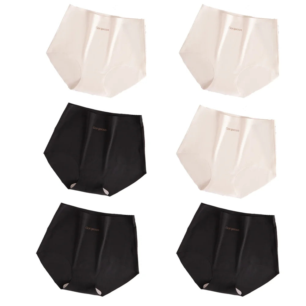 6pcs Invisible Panties Women Seamless Sports Briefs Female Underpants Ultra-thin Underwear High Rise Solid Comfy Panties