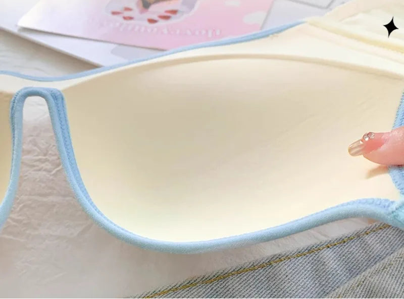 Women’s Seamless One-Piece Wire-Free Lingerie, Contrast Stripe Bra