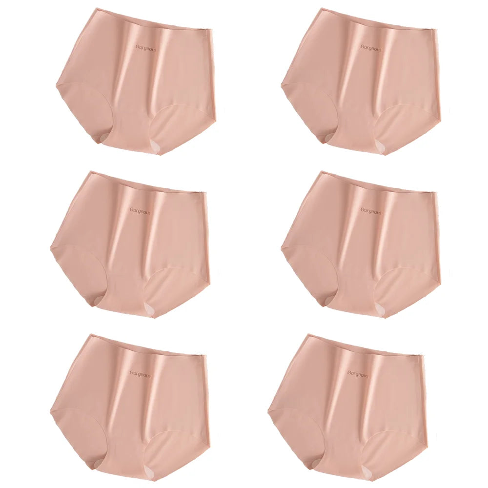 6pcs Invisible Panties Women Seamless Sports Briefs Female Underpants Ultra-thin Underwear High Rise Solid Comfy Panties