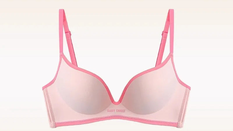 Women’s Seamless One-Piece Wire-Free Lingerie, Contrast Stripe Bra