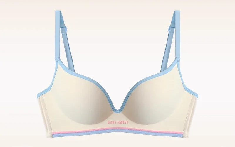 Women’s Seamless One-Piece Wire-Free Lingerie, Contrast Stripe Bra